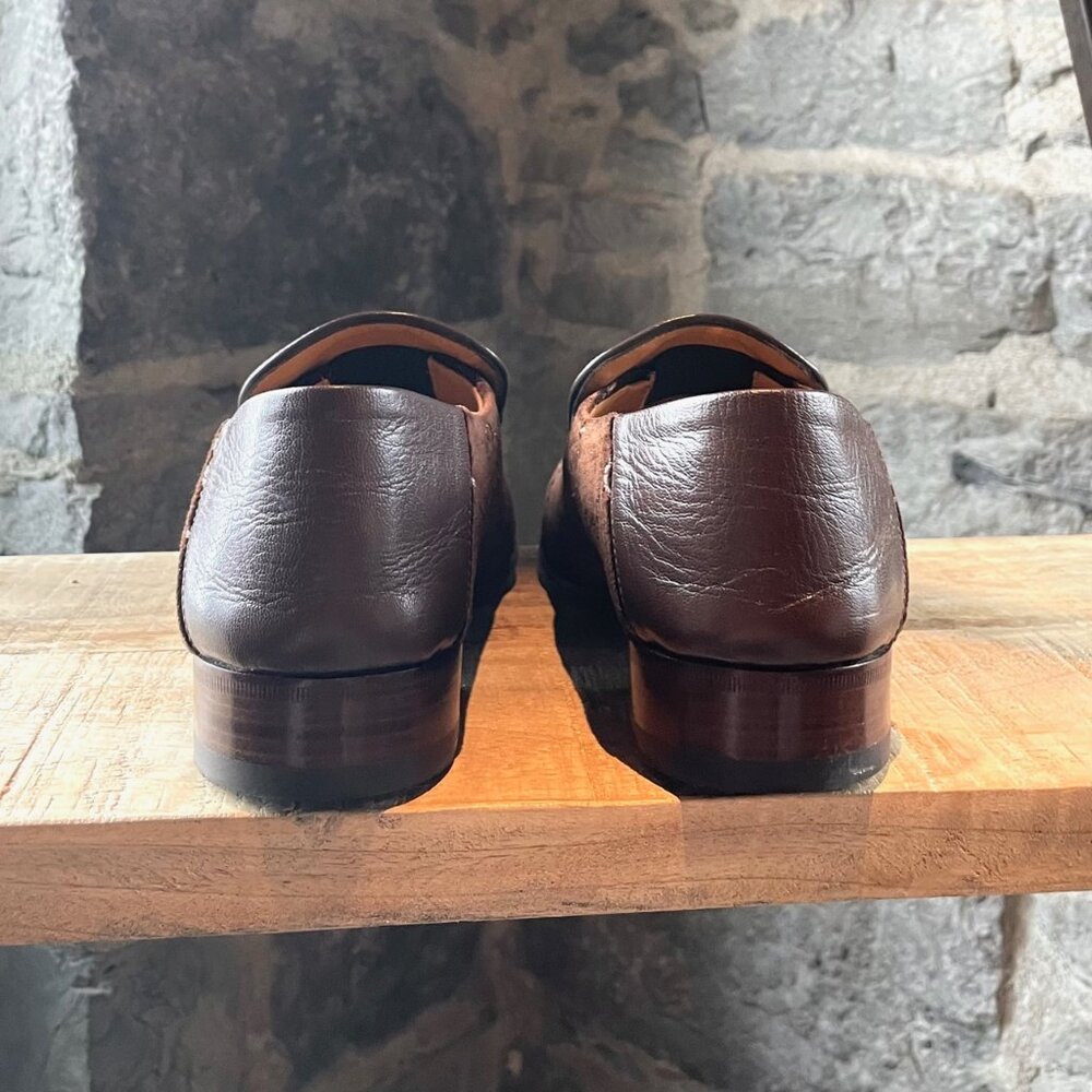 Gucci Quentin Brown Velvet GG Horsebit Loafers - Picture 4 of 10